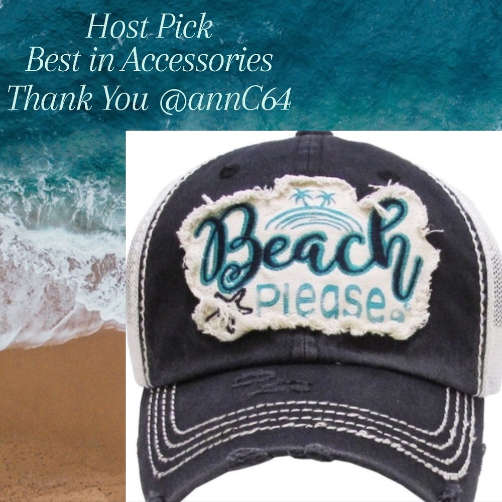 Humorous BEACH PLEASE Adjustable baseball cap - Picture 3 of 6